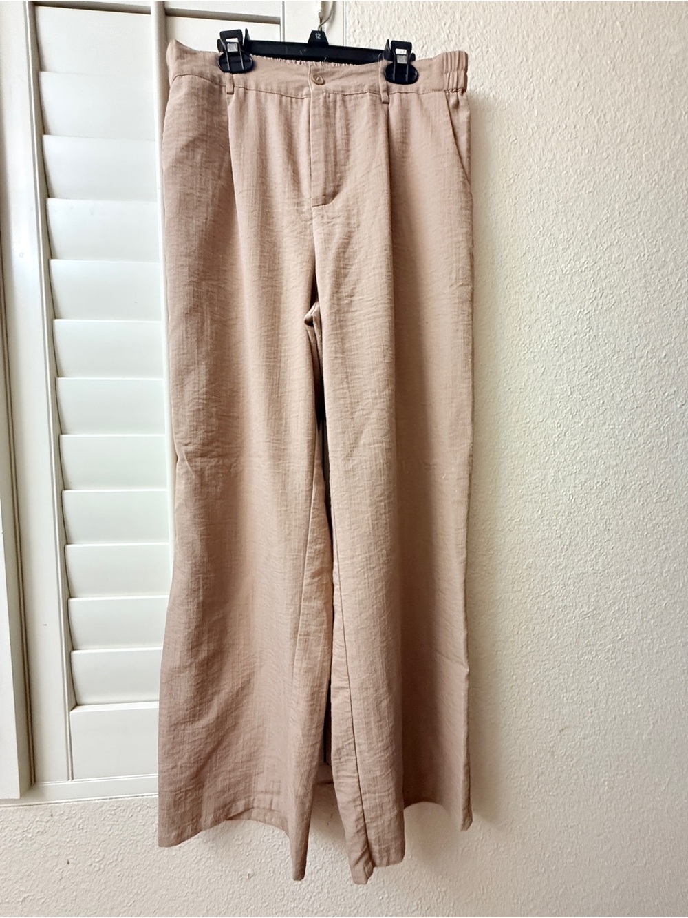 Amazon Women's Wide-Leg Trousers in Light Beige